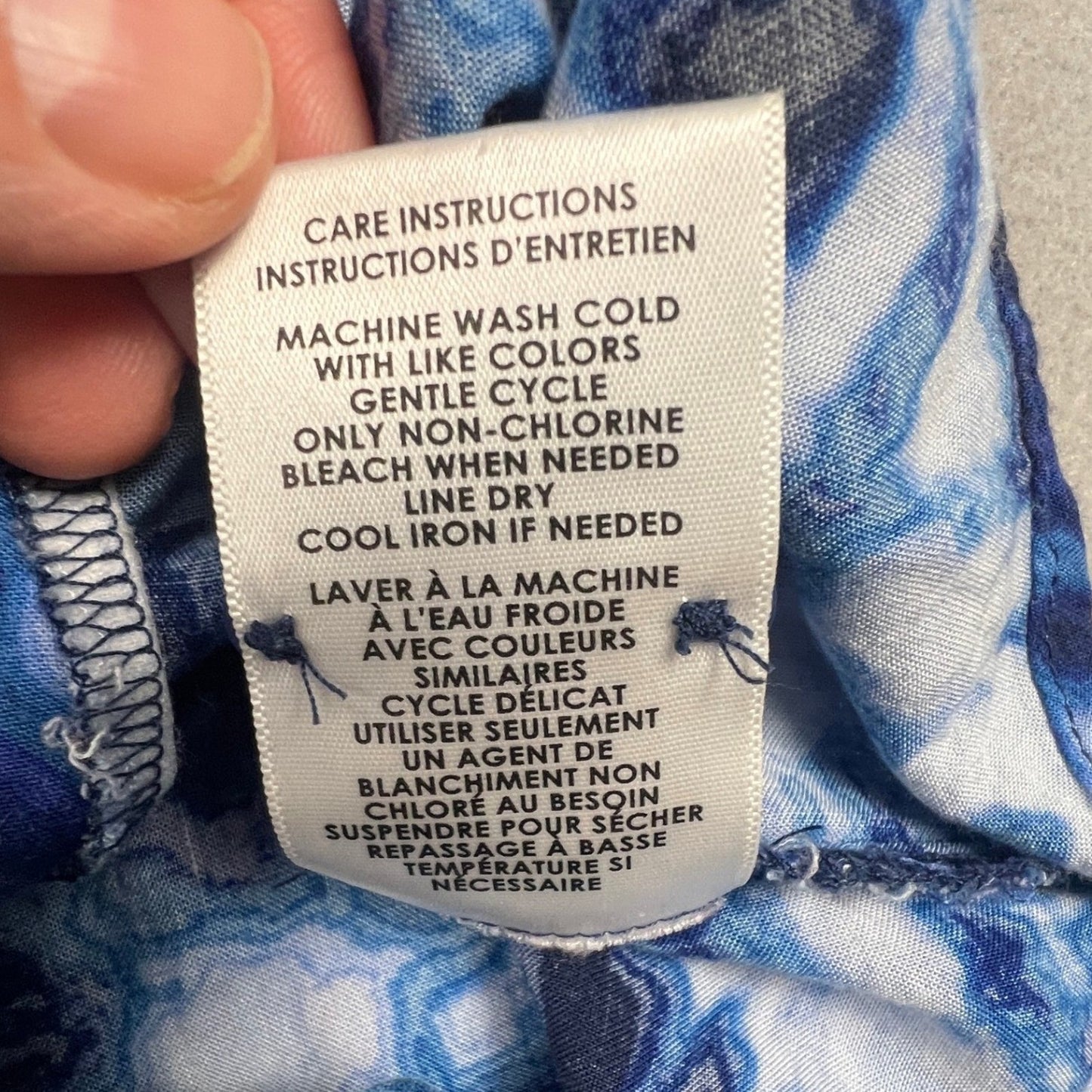 Griffintown Button Up Shirt Mens M Blue Tie Dye Rayon Short Sleeve Summer