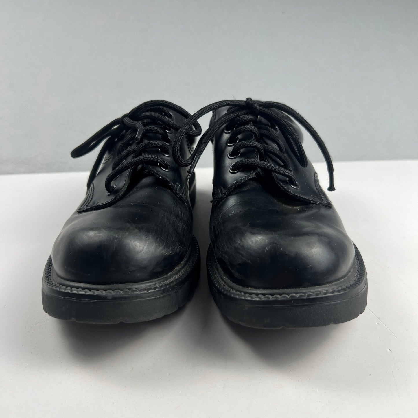 SafeTStep Slip Resistant Work Shoes Mens 7 Black Lace Up Oxford Dark Academia