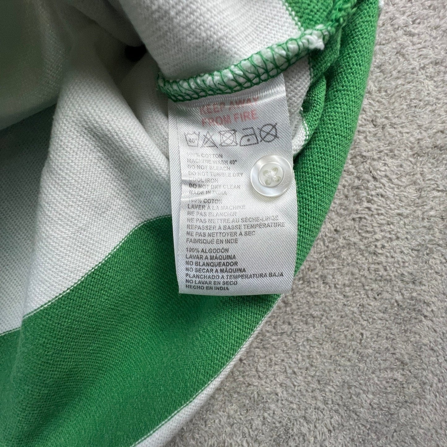 iets Frans Urban Outfitters Mens Polo Rugby Shirt Striped Green White LA Champs
