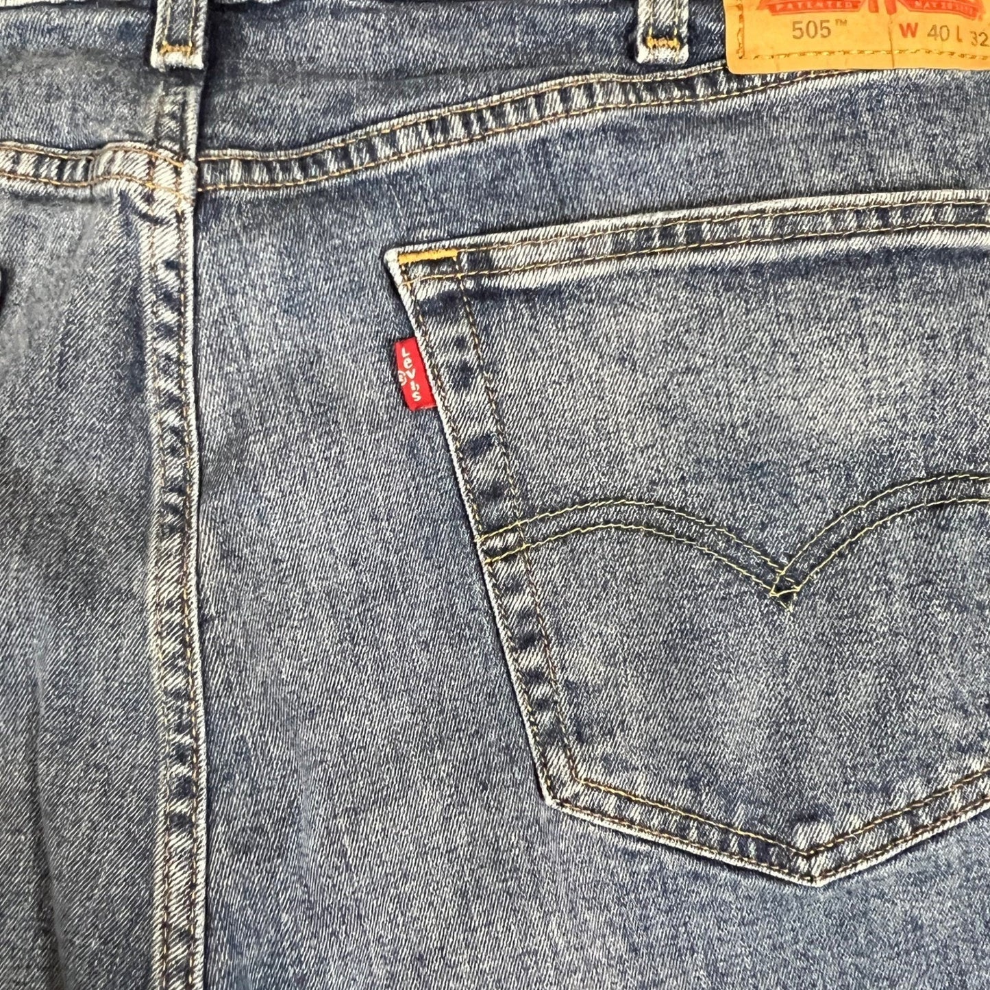 Levi's 505 Jeans Men's 40x32 Blue Denim Stretch Straight Leg
