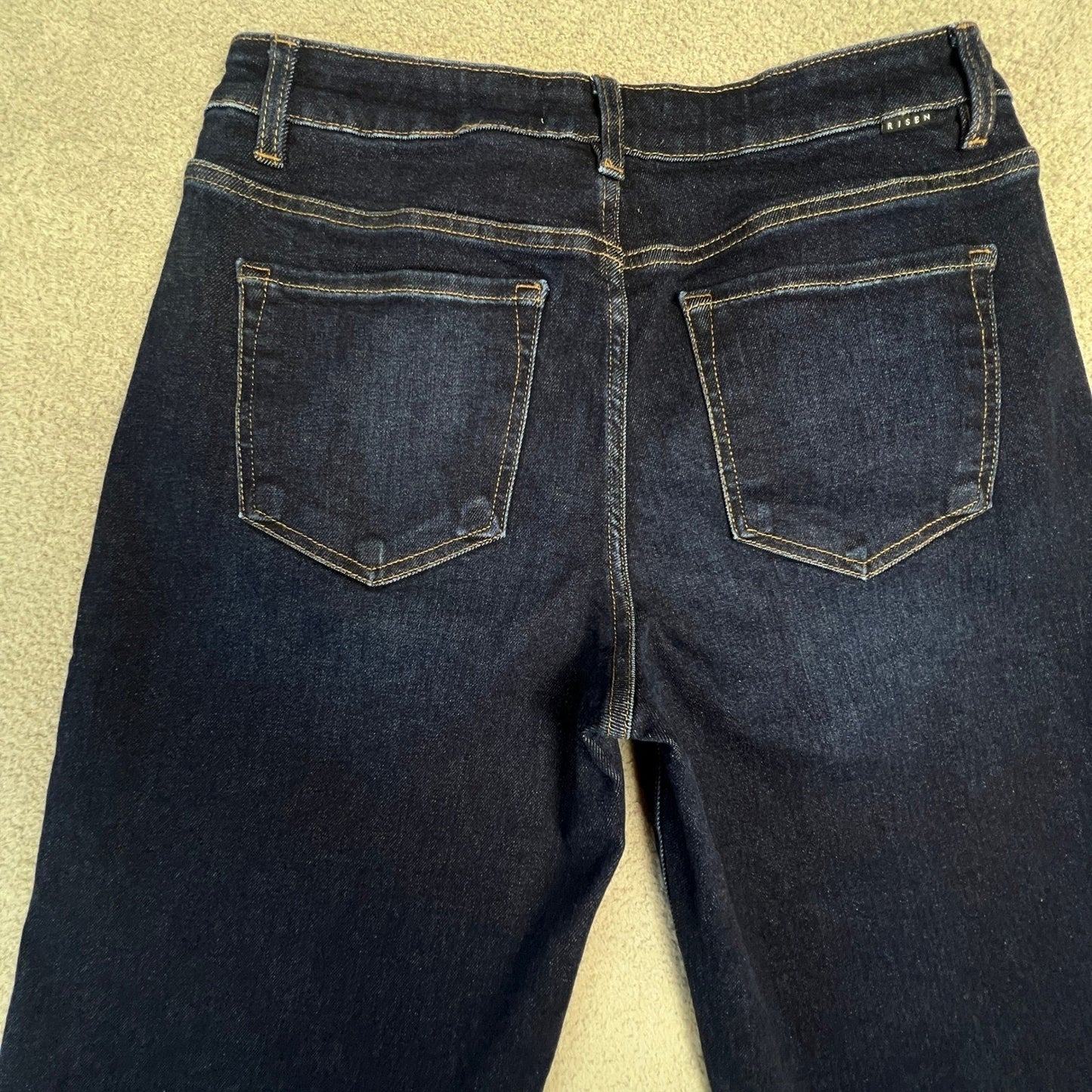 Risen Jeans Women's Size 7 High Rise Wide Leg Dark Wash Denim Jeans 28" Waist