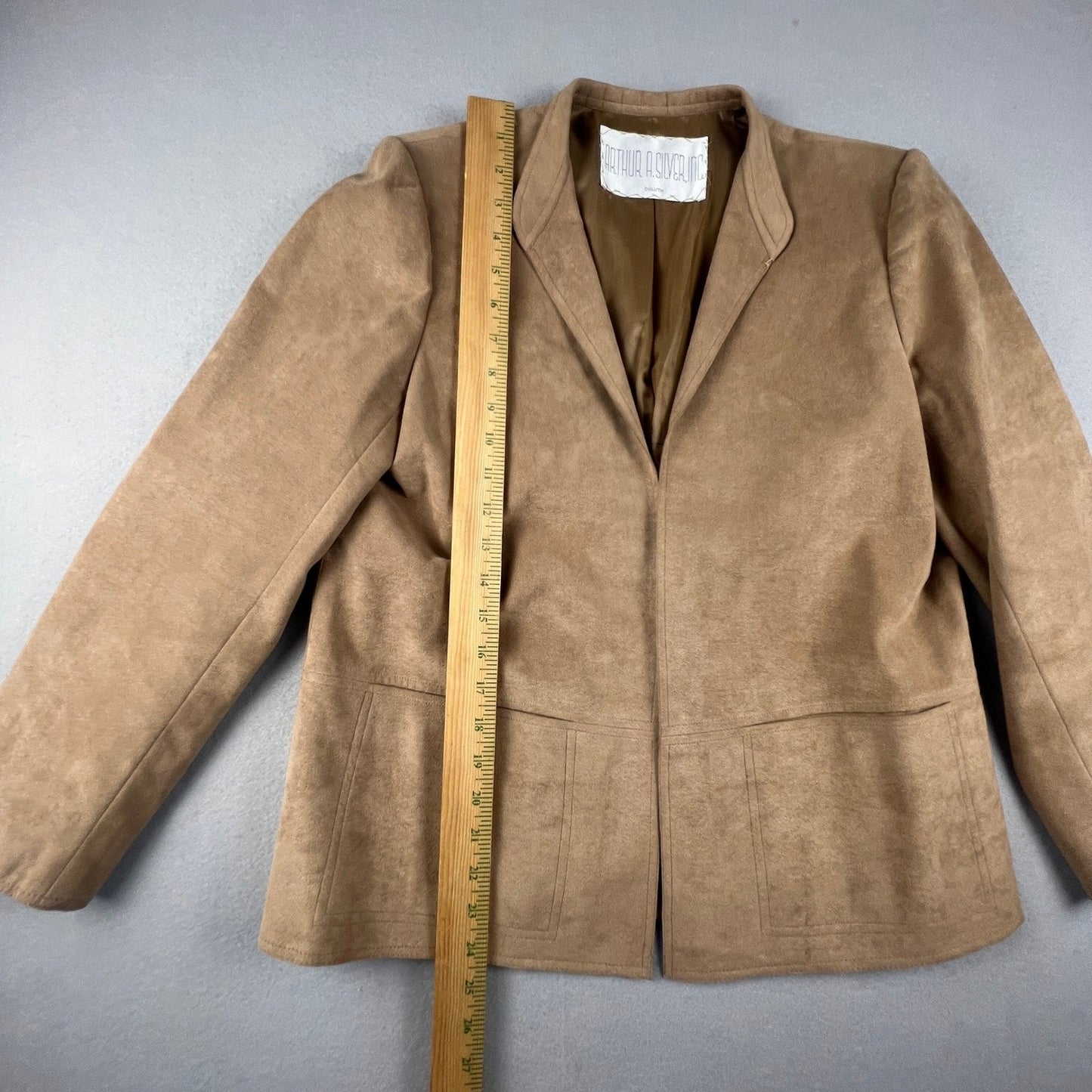 Vintage Ultrasuede Blazer Women Medium Tan Professional Baron Peters Luxury