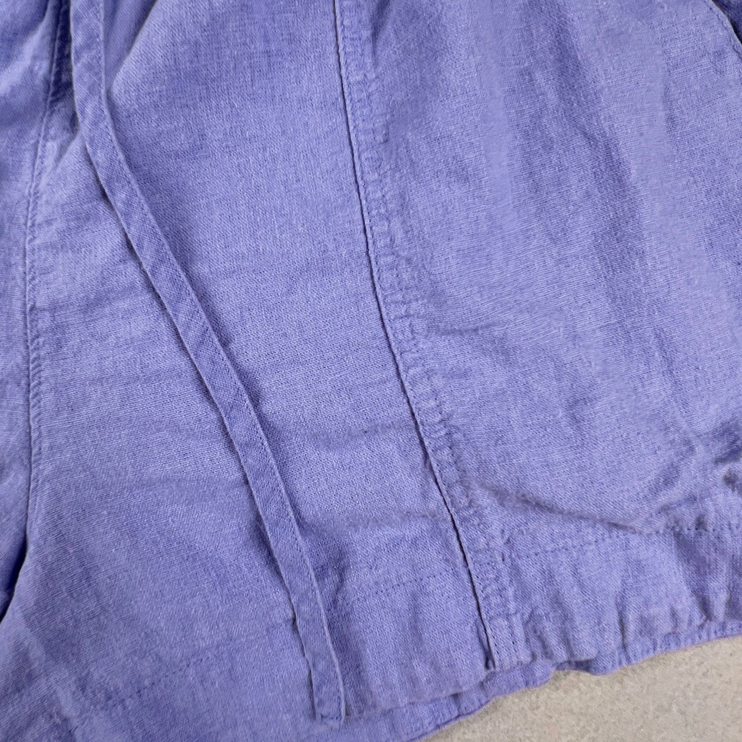 Linen Blend Shorts Medium Purple Drawstring Casual Summer Universal Thread