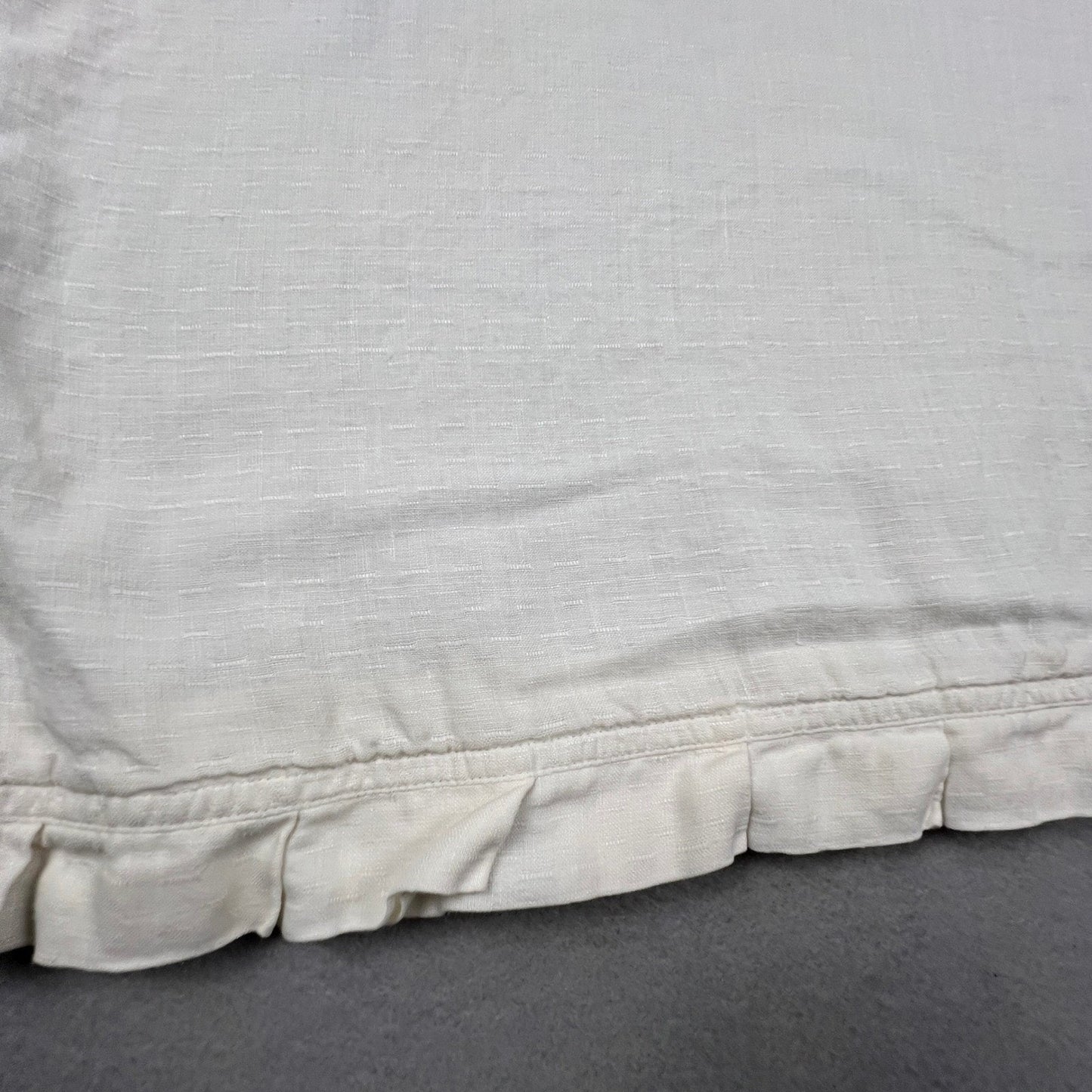 J. Jill Linen Blouse Women XL White Ruffle Hem 3/4 Sleeve Casual Relaxed Boho