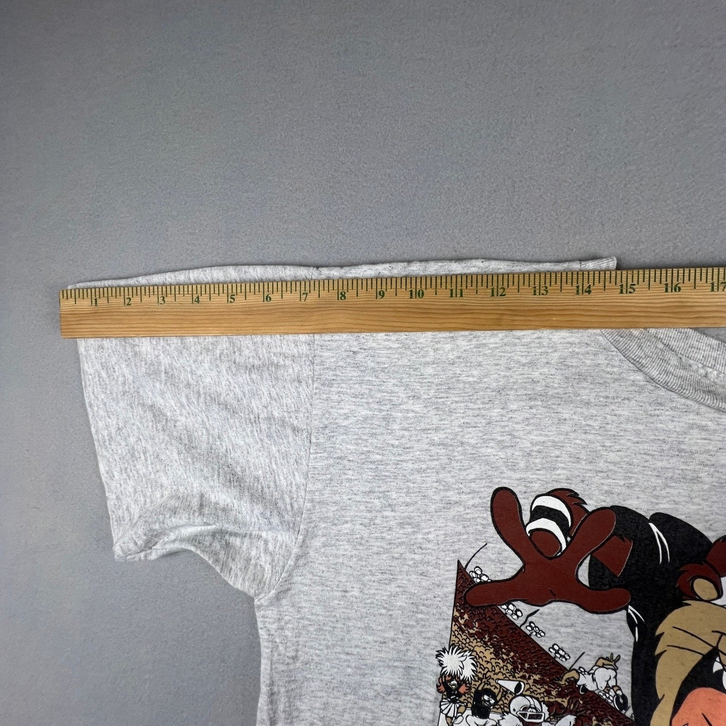 VTG Artex T Shirt Mens XL 1991 Taz Eagan Wildcats Football Looney Tunes Tazmania