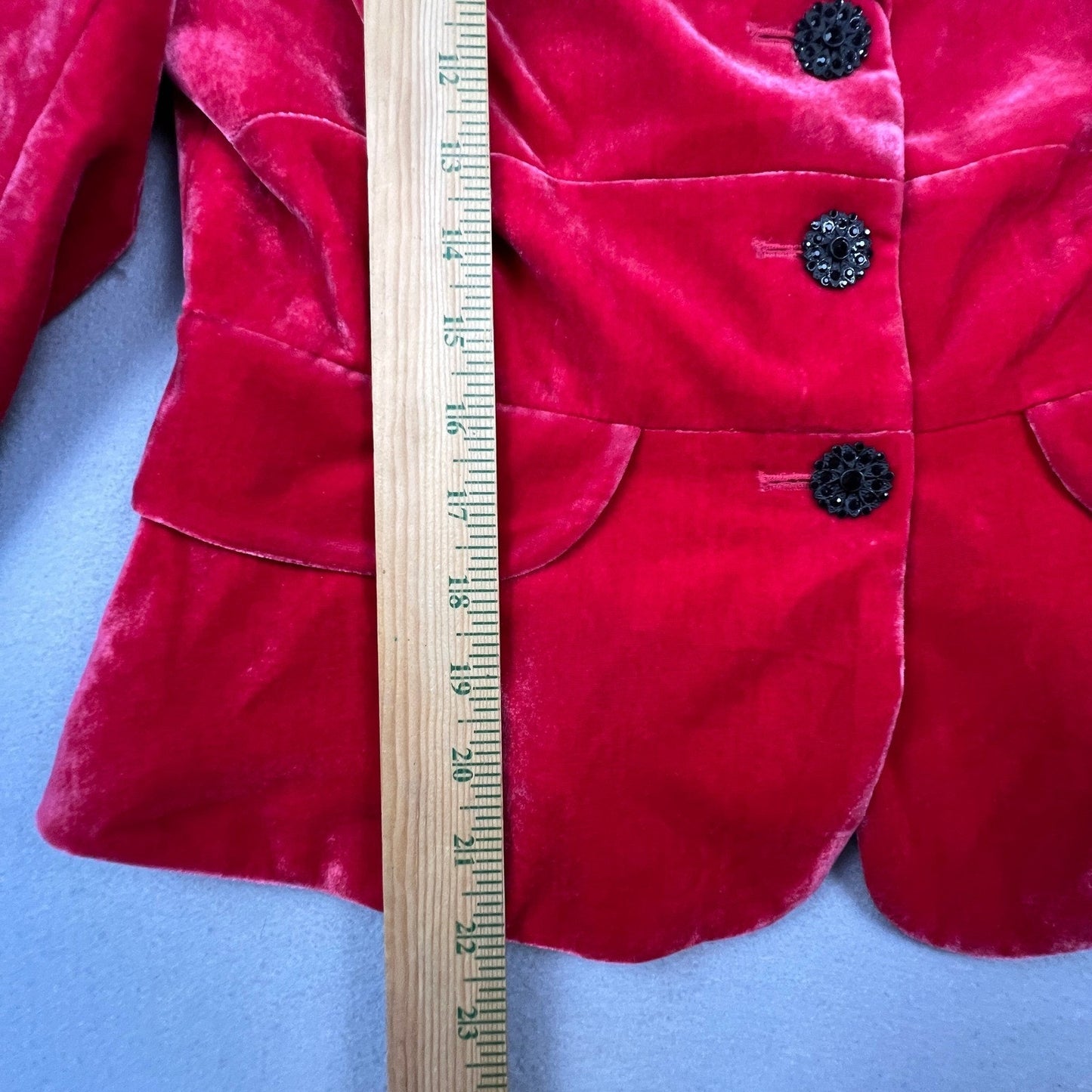 NWT VTG Kay Unger Velvet Blazer Women 8 Red Ornate Holiday Formal Jacket