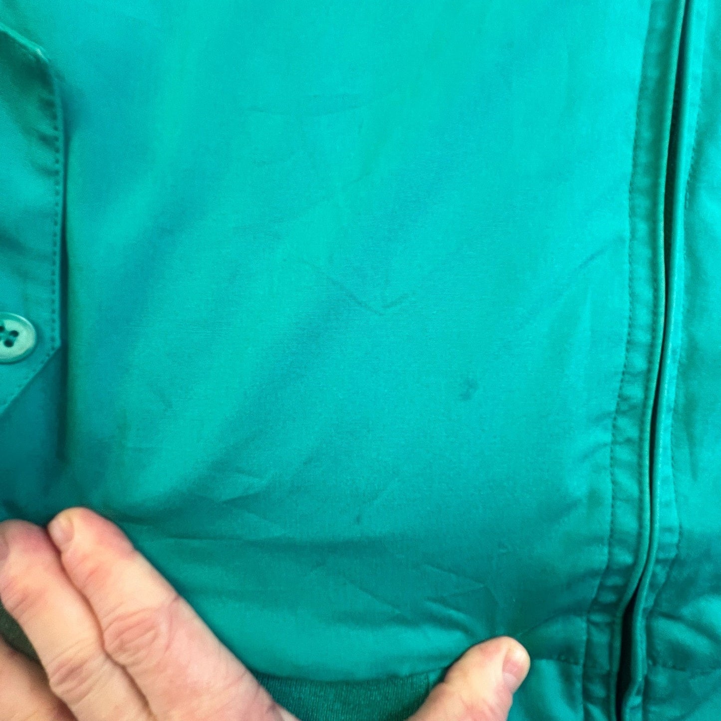 Vintage Izod Lacoste Harrington Jacket Mens Large Teal Green Plaid Lined