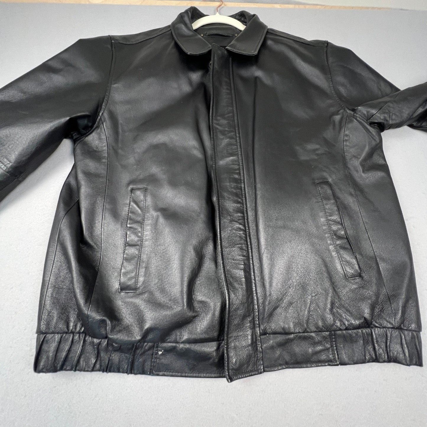 VTG Covington Leather Bomber Jacket Mens L Full Zip Classic Outerwear Gorpcore