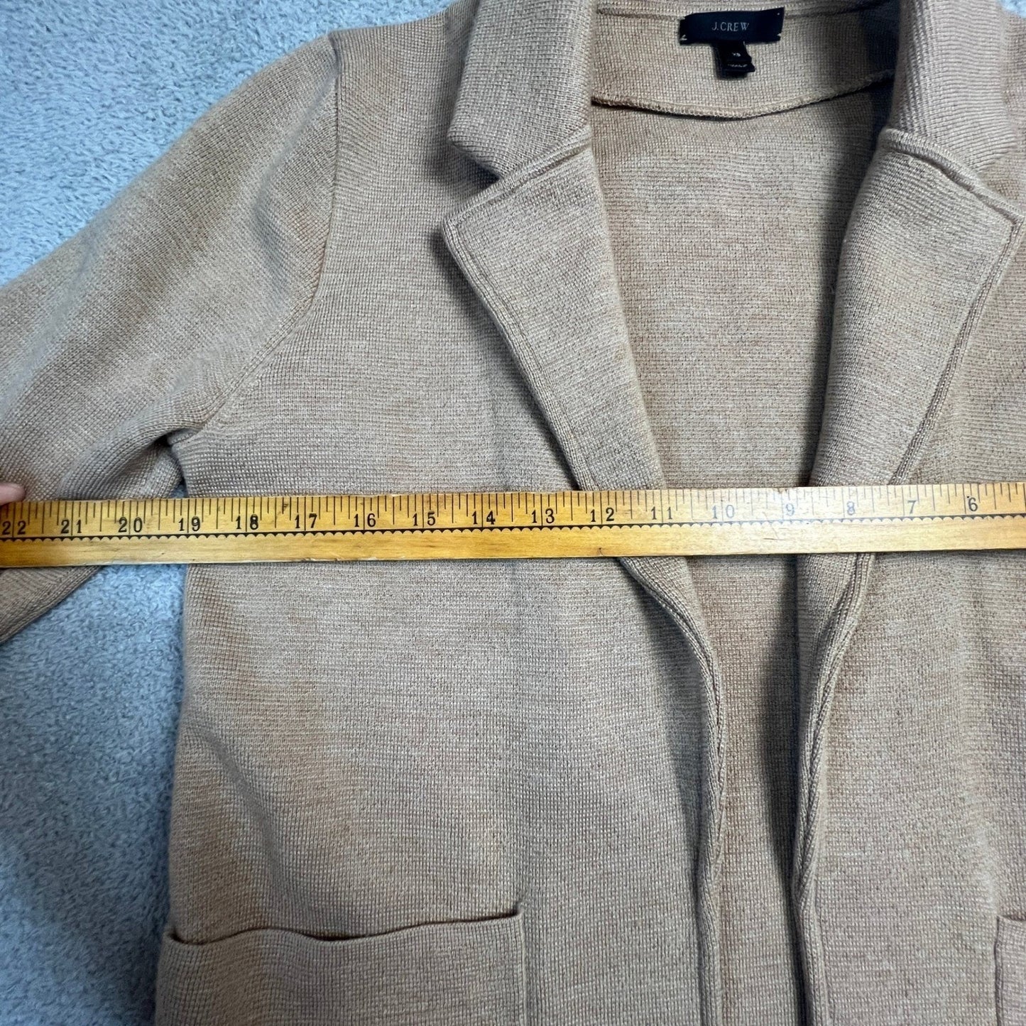 J.Crew Cardigan 100% Merino Wool Extra Small Blazer Sweater Sophie Camel Tan