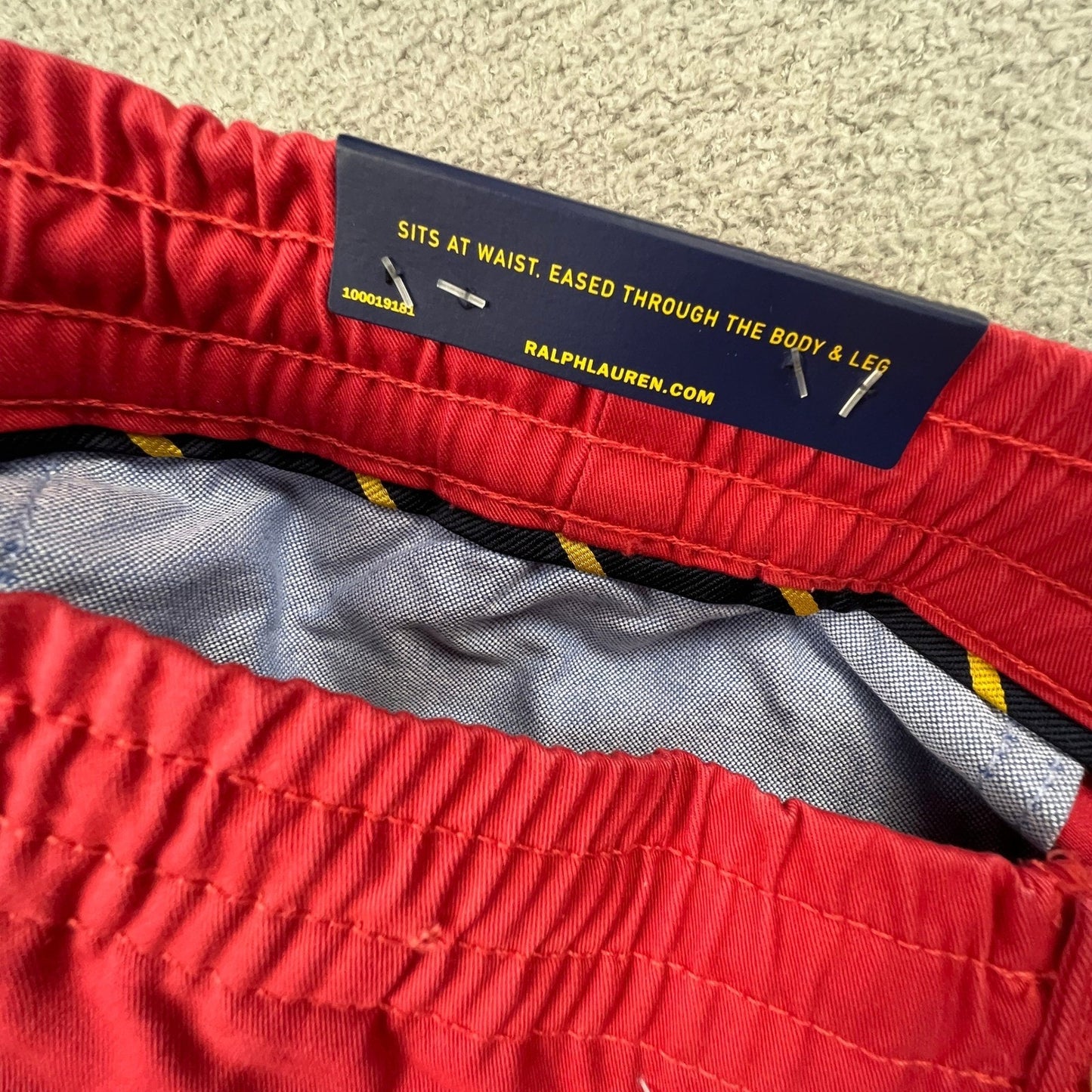 Polo Ralph Lauren Shorts Mens XXL Red Stretch Classic Fit Elastic Waist Chino
