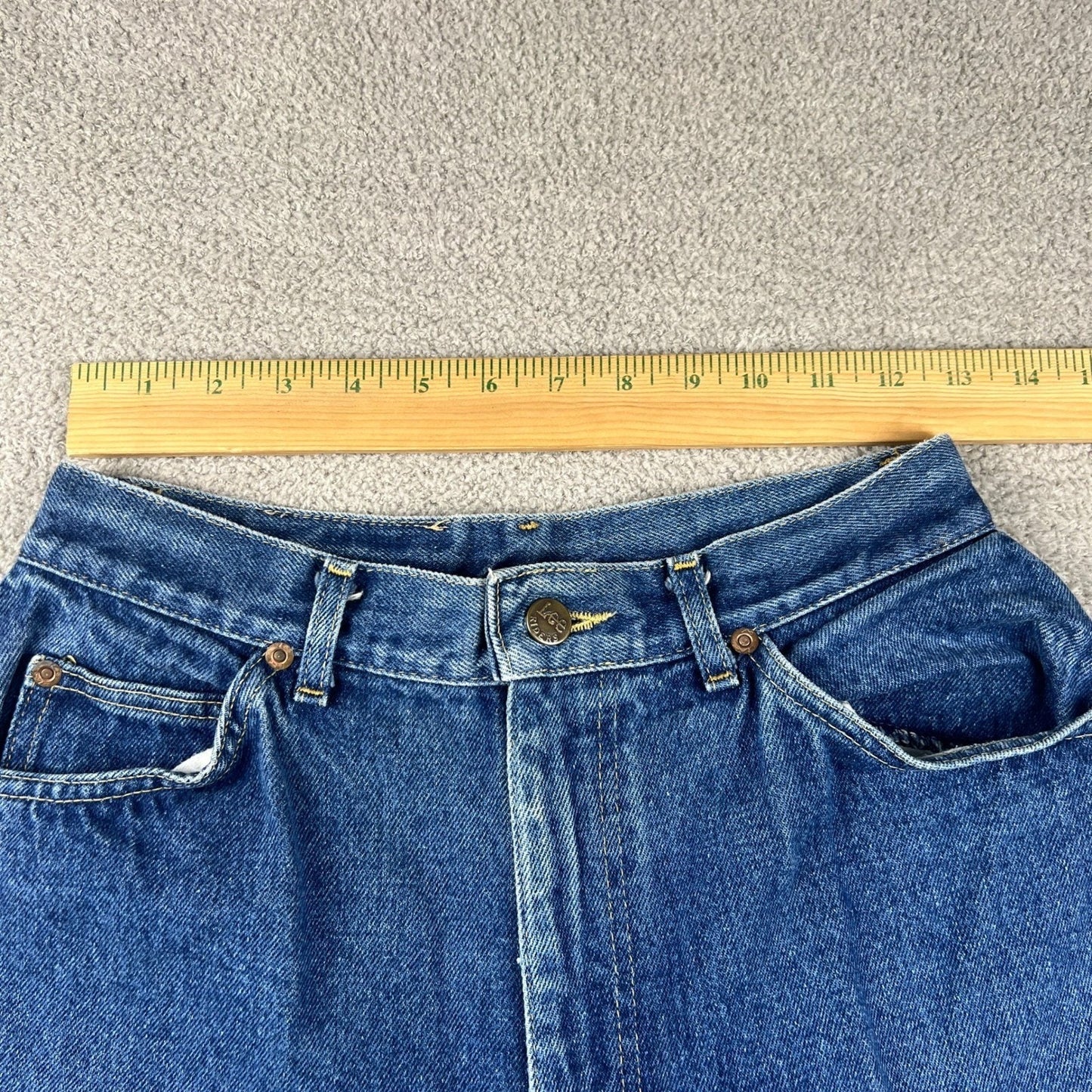 Vintage Lee Riders Jeans Womens 28 Blue High Waisted Straight Leg Denim