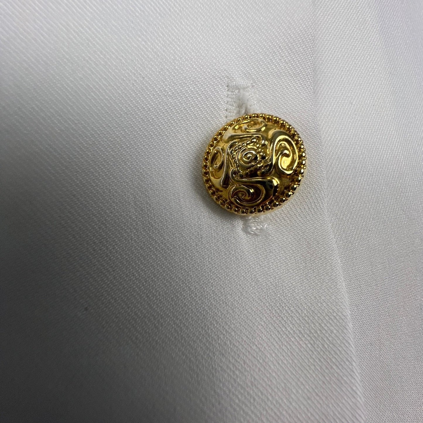 VTG Nautical Gold Button Blouse Crack Tokyo Fashion Button Up Shirt Womens L
