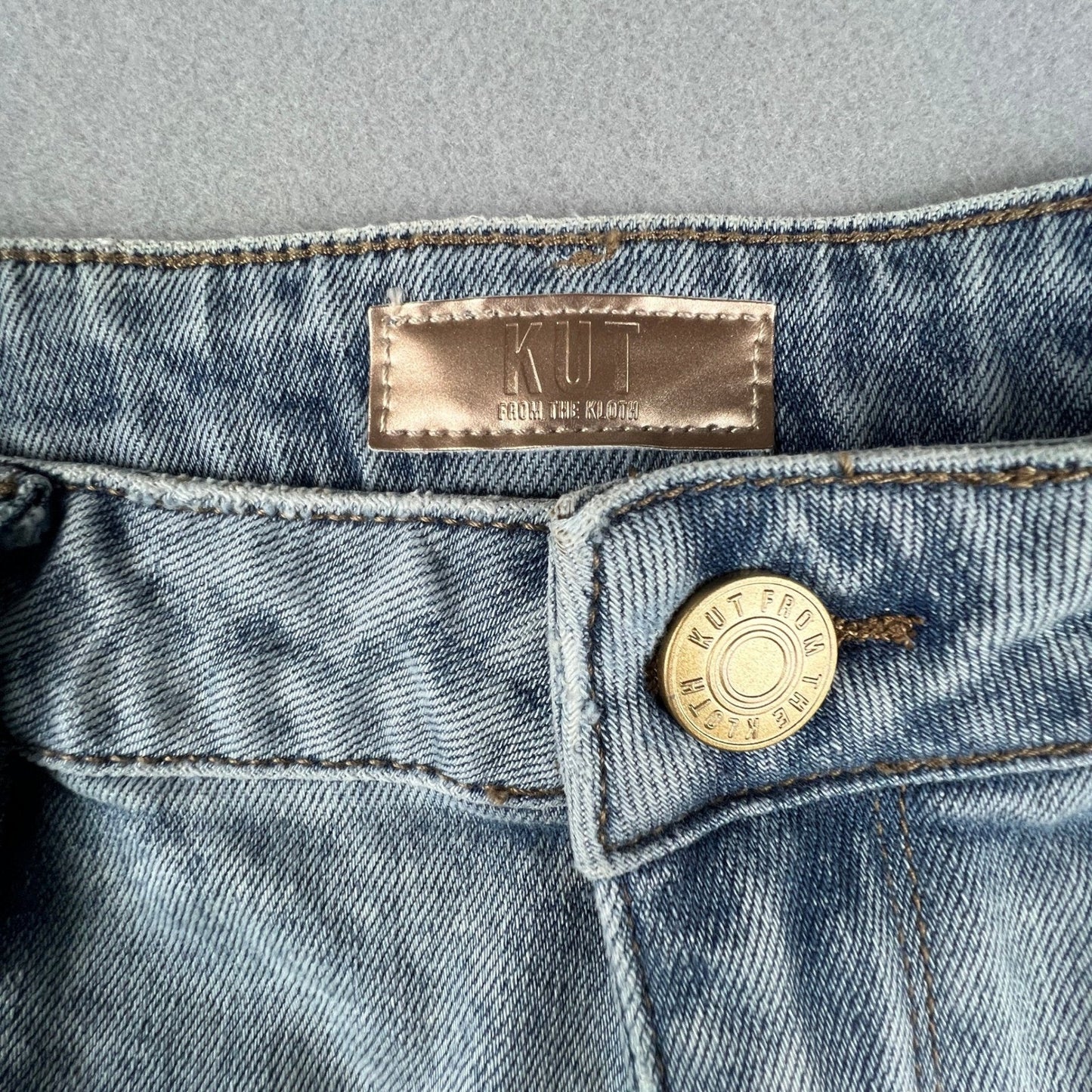 Kut from the Kloth Sienna Wide Leg Jeans Women 10 High Rise Patch Pocket