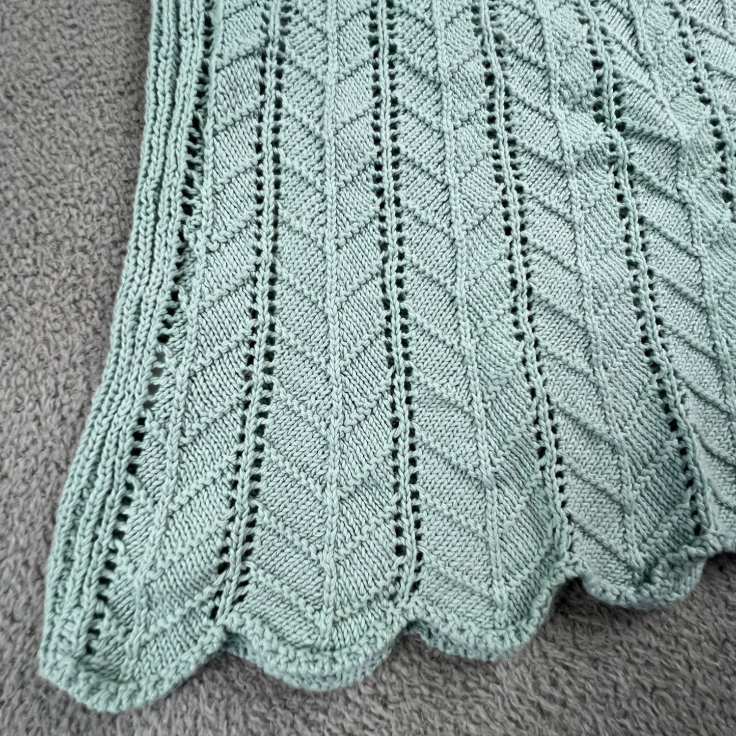 Crochet Knit Halter Top Womens Small Mint Green Boho Festival Blu Pepper