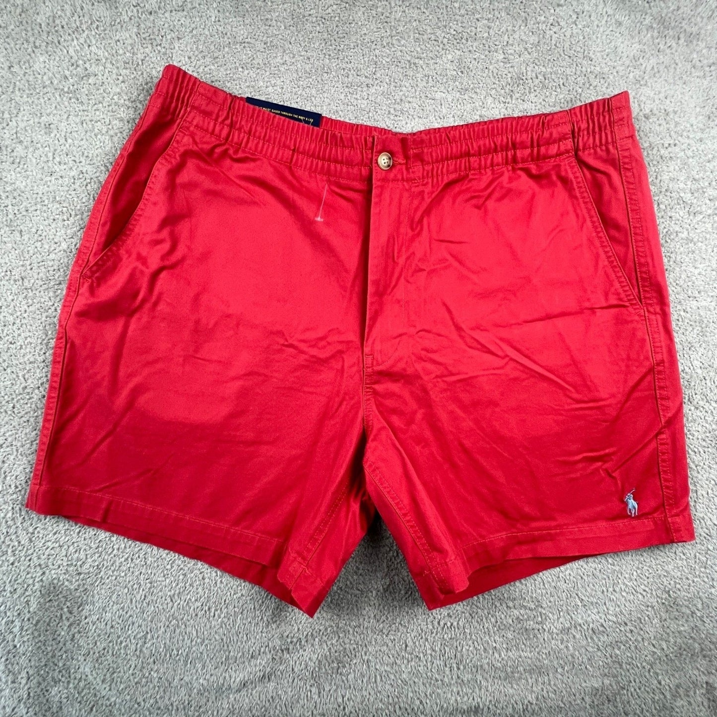 Polo Ralph Lauren Shorts Mens XXL Red Stretch Classic Fit Elastic Waist Chino