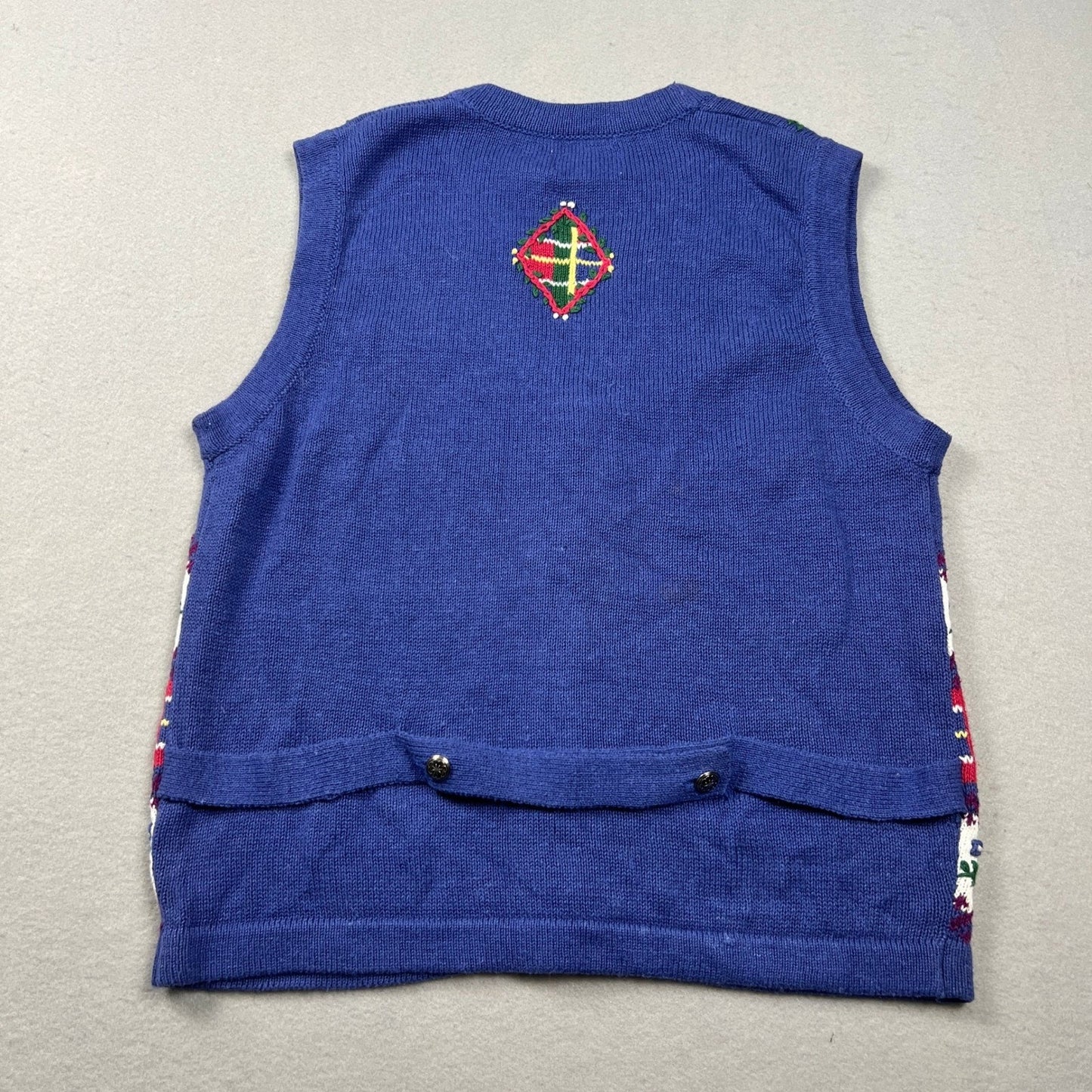 VTG 90s Christopher & Banks Sweater Vest S Embroidered Grandmacore Floral Knit