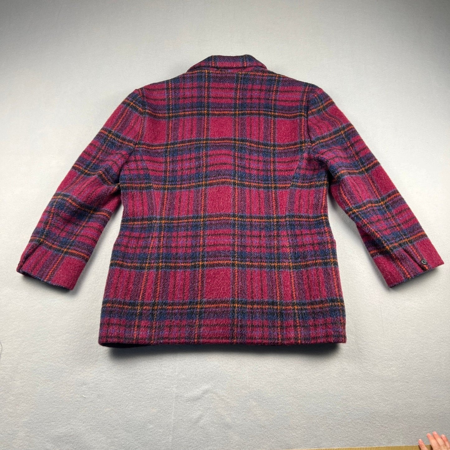 Vintage Woolrich Plaid Wool Blazer Women Medium Made in USA Jacket Dark Academia