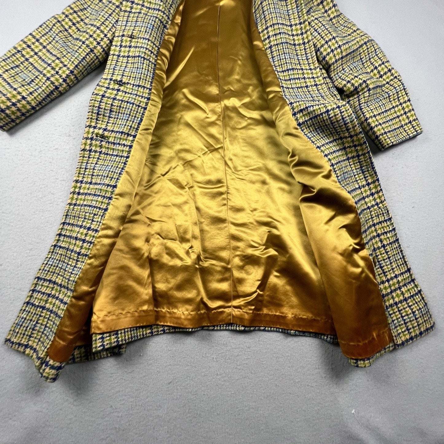 Pendleton Wool Overcoat Womens L Multi Houndstooth Vintage Long Trench Coat