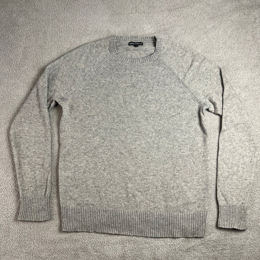 J.Crew Sweater Crewneck Mercantile Men's Size L Grey Raglan Sleeve Wool Blend