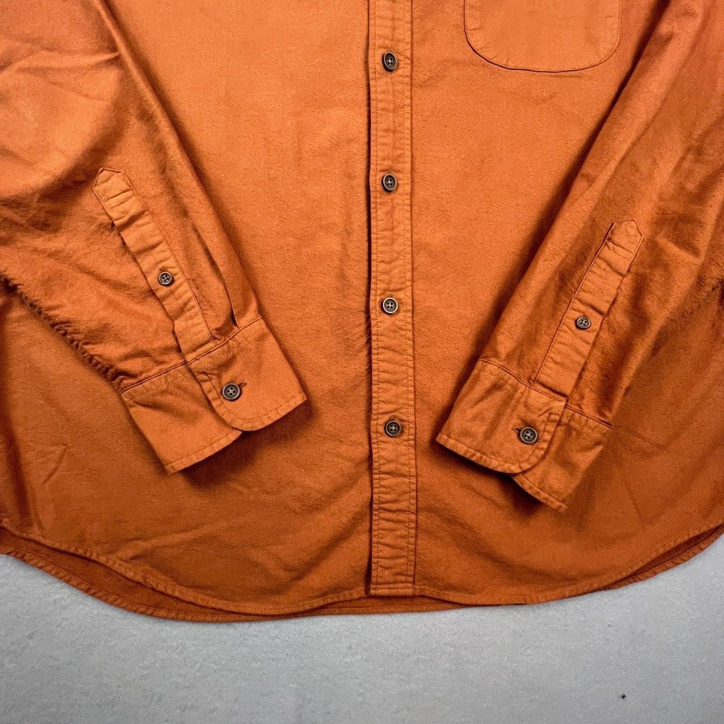 J.Crew Button Down Shirt Mens Large Orange Slim Untucked Garment Dye Casual