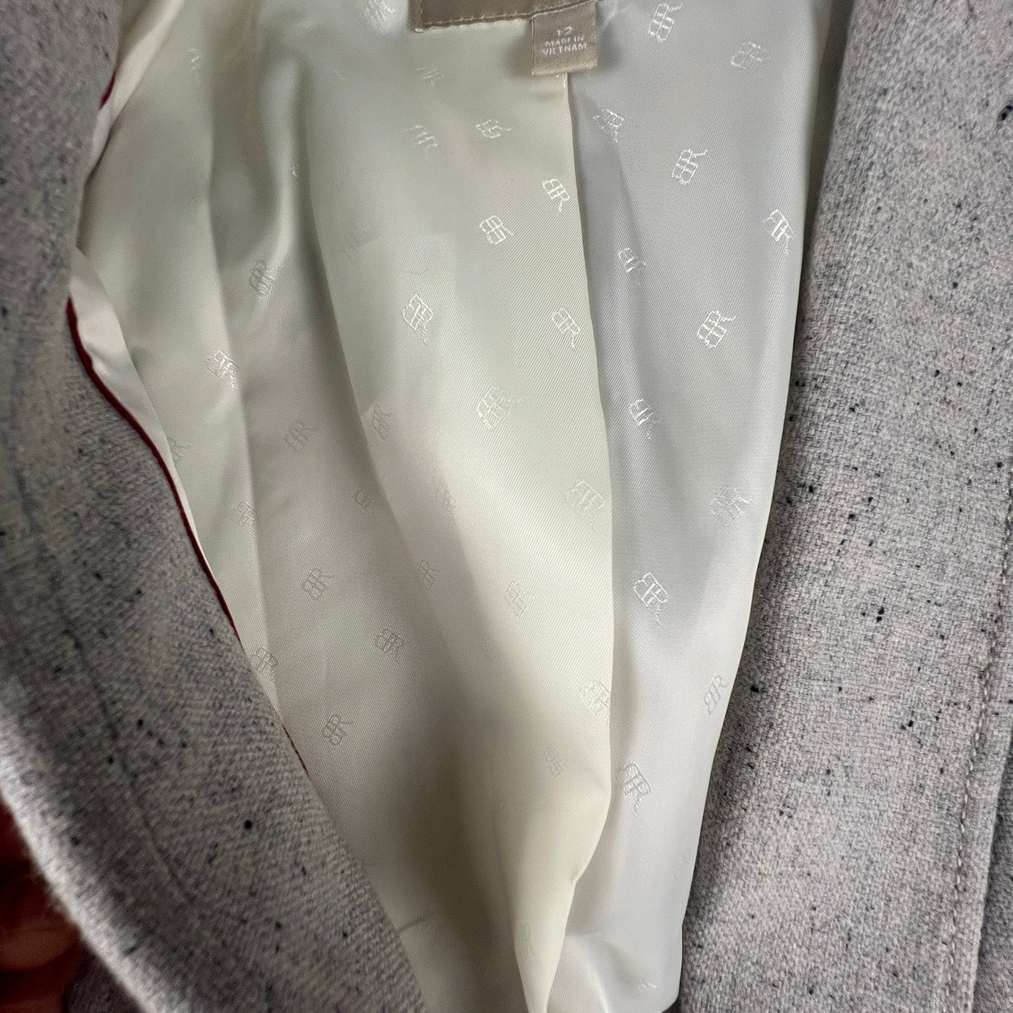 Banana Republic Hacking Jacket Womens 12 Gray Wool Blend Blazer Preppy