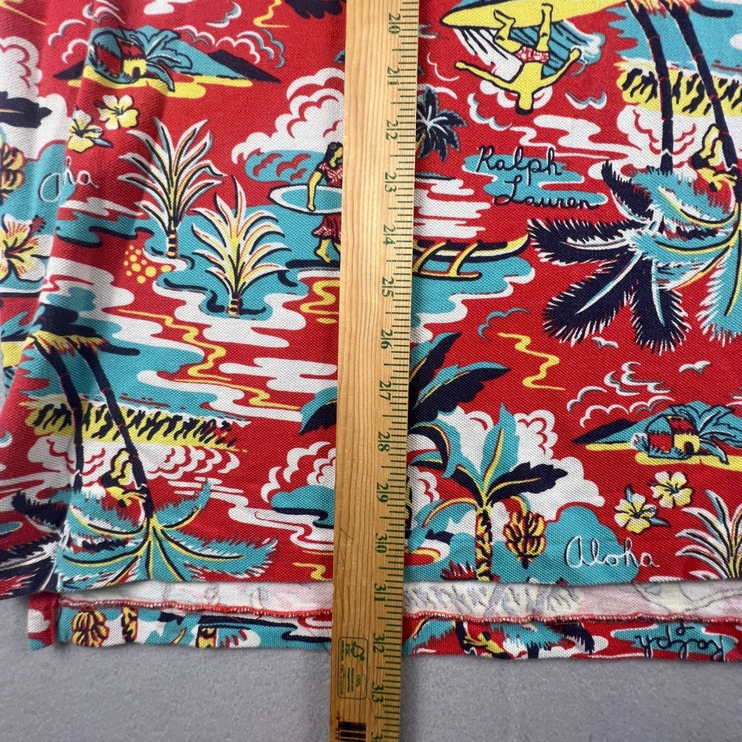 Polo Ralph Lauren Polo Shirt Mens XXL Red Aloha Tropical Hawaiian Classic Fit