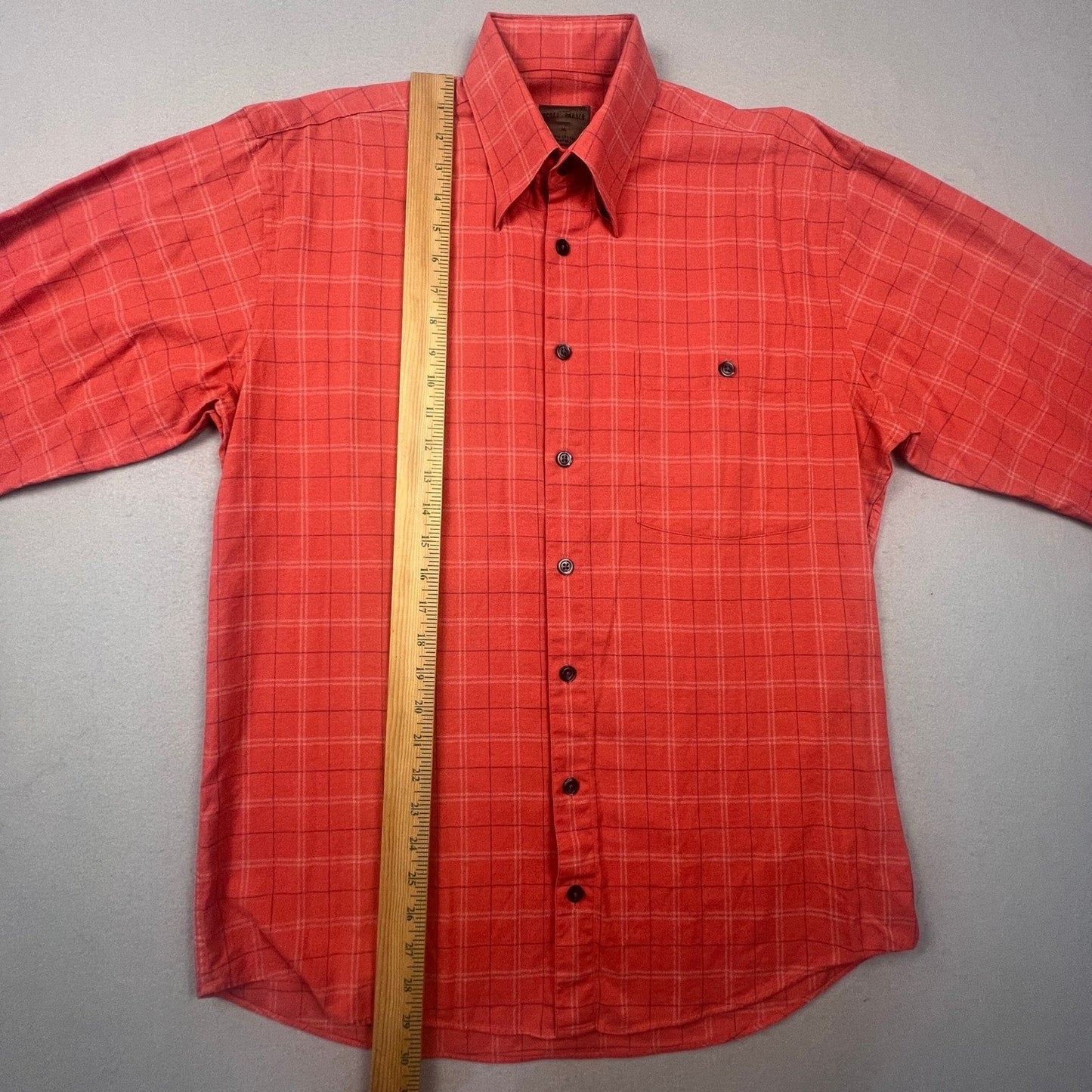 Scott Barber Button Down Shirt Mens M Red Windowpane Plaid Cotton Casual