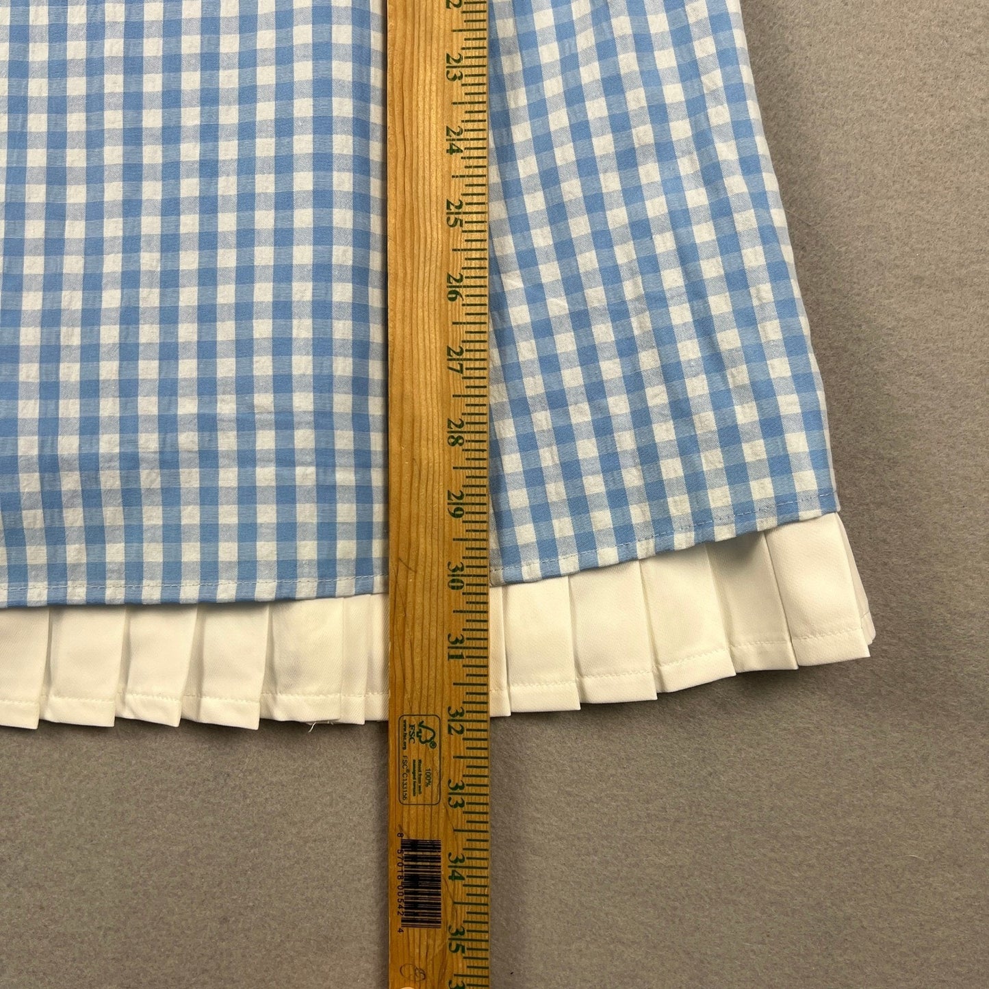 Princess Polly Mini Dress 2 Blue Gingham Pleated Hem Preppy Picnic Coquette