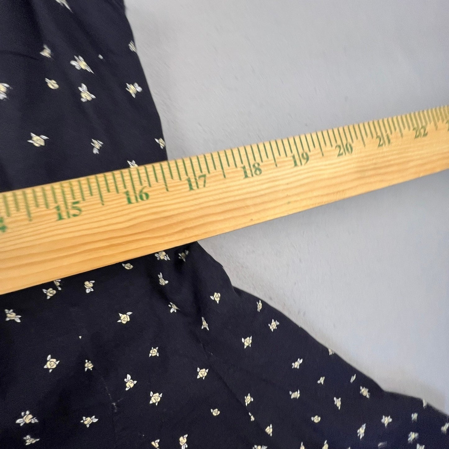 Floral Mini Dress Womens Medium Navy Blue Button Front Casual Universal Thread