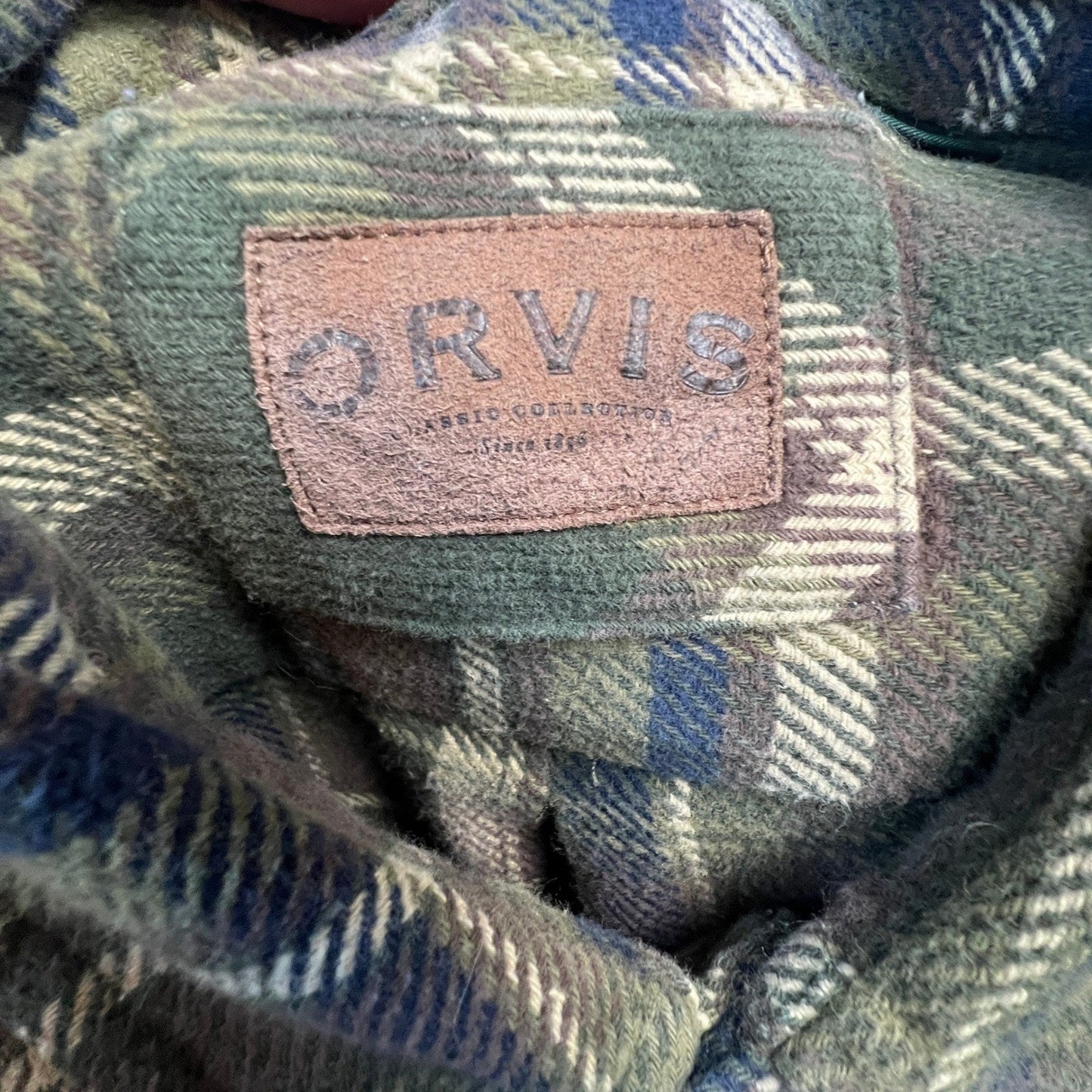Orvis Men's Plaid Flannel Shirt Long Sleeve Button Up Warm Winter Casual XL