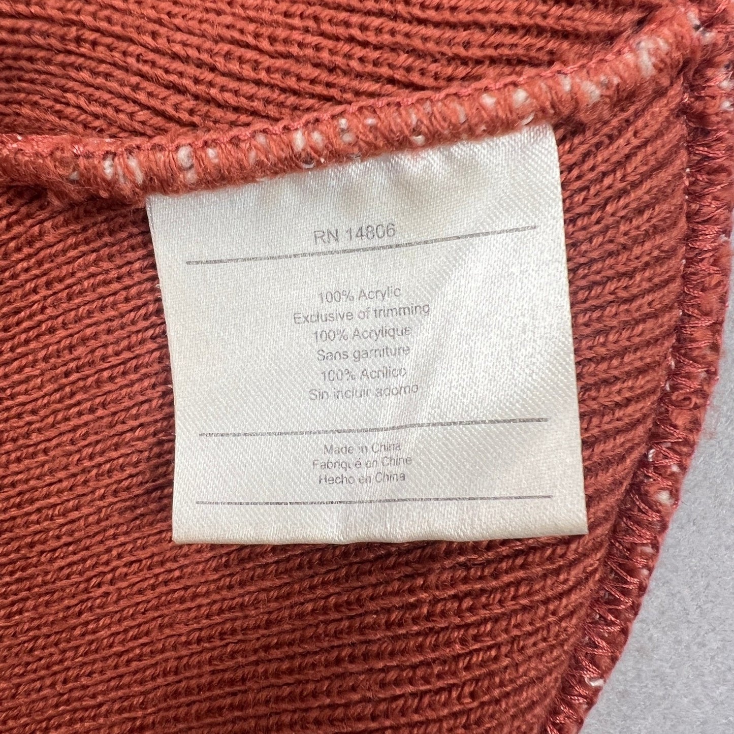 Carhartt Beanie Hat AOP Cream Orange Logo Knit Winter Streetwear RARE Collectors