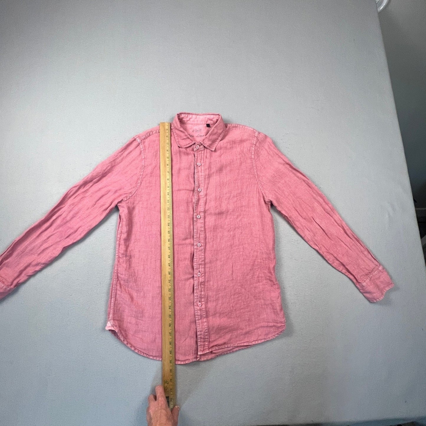 Raffi Button Down Shirt Womens Small Pink 100% Pure Linen Casual Summer