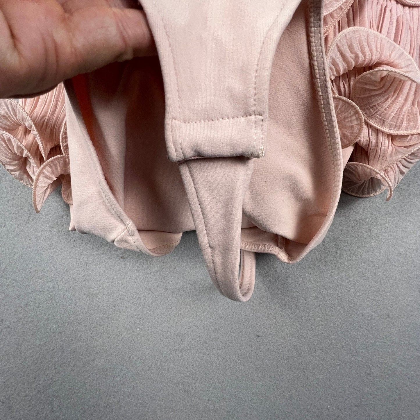 Intimately Free People Bodysuit Womens XS Pink Ruffle Pleated Boho Coquette