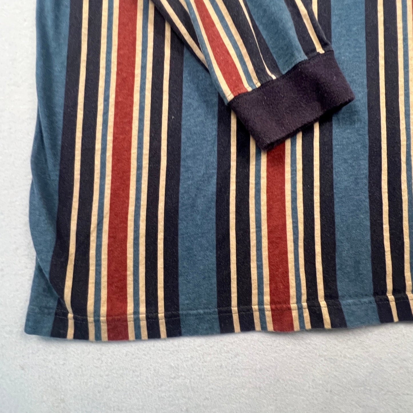 Duck Head Rugby Polo Shirt Mens XL Blue Red Striped Long Sleeve Preppy Retro