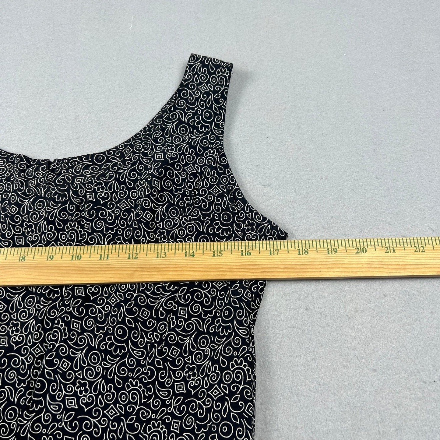 VTG 90s Rampage Mini Dress Womens 11 Black White Paisley Scroll Sleeveless