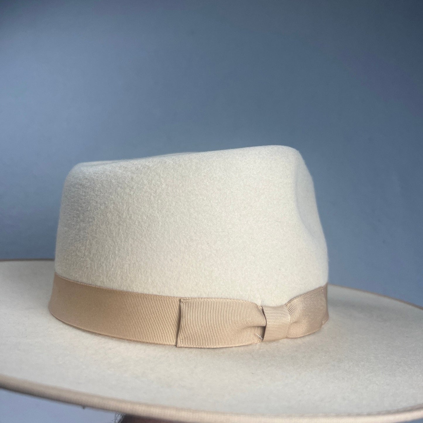 Lack of Color Wool Rancher Hat Womens M 57cm Ivory Ribbon Trim Boho Chic