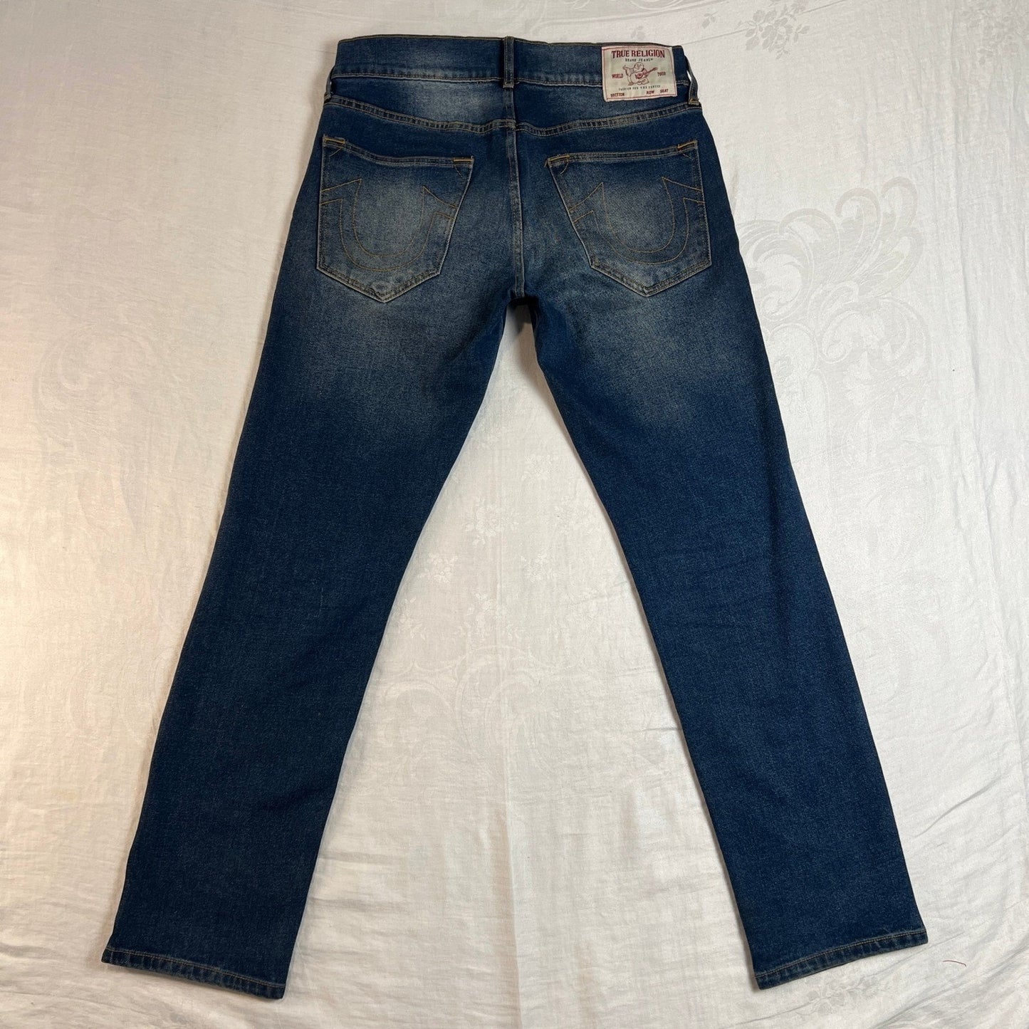 True Religion Geno Jeans Mens 32W Relaxed Slim Blue Wash Denim Y2K Punk