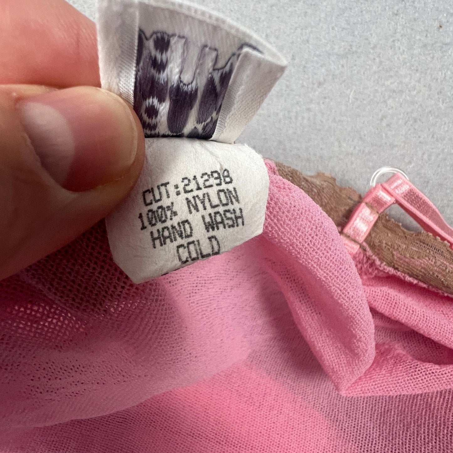 VTG Y2K Babydoll Camisole Women S Pink Brown Lace Mesh Chemise Nightgown