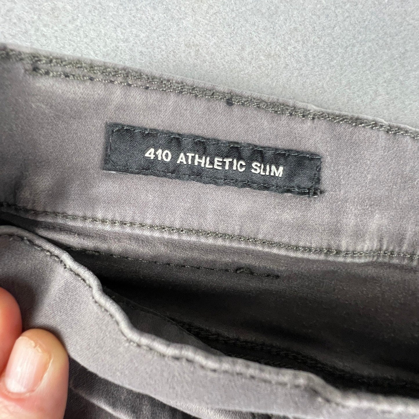 Lucky Brand 410 Athletic Slim Pants Mens 34x30 Gray Stretch Casual Chino Denim