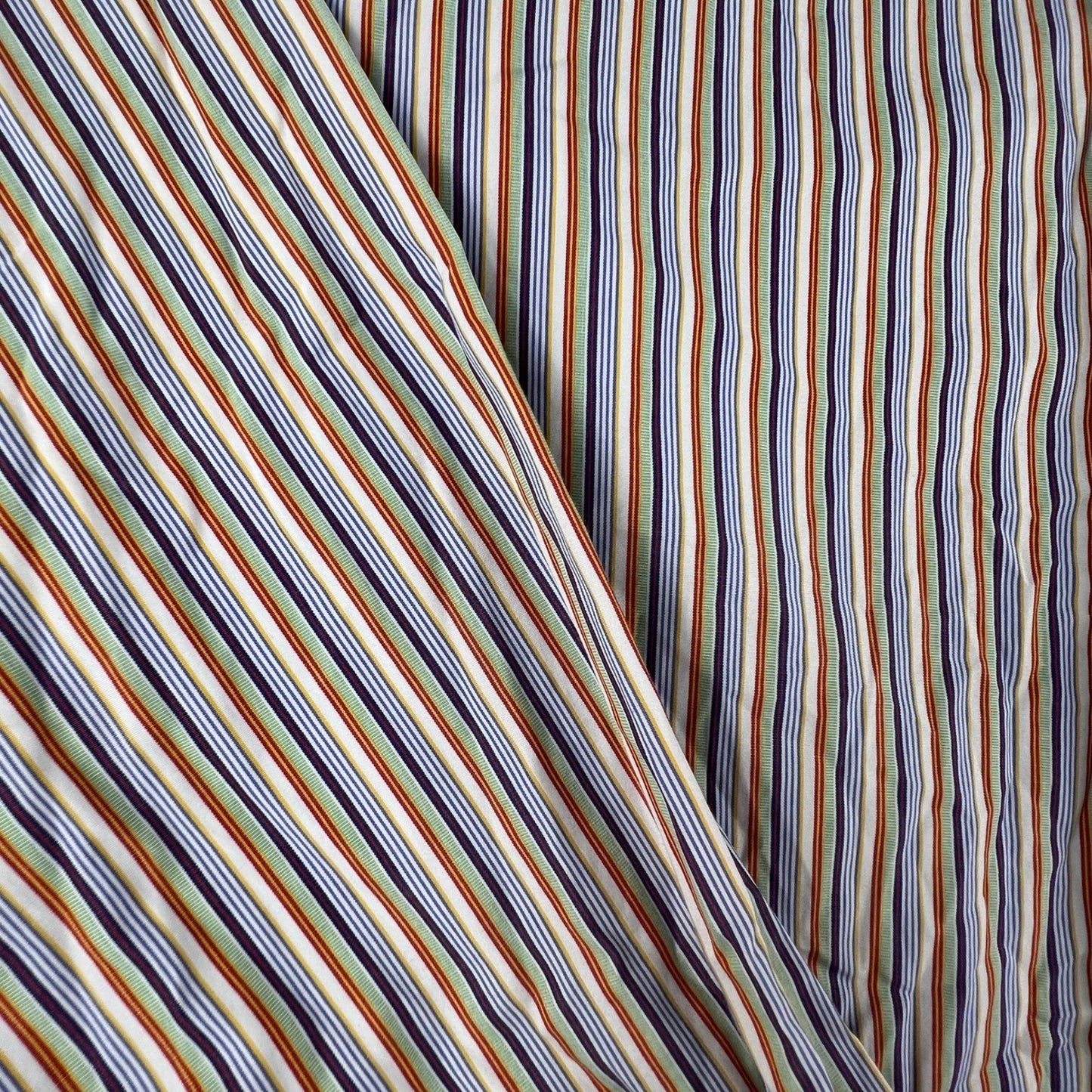VTG J.Crew Button Down Shirt Mens L Color Stripe 100s 2 Ply Hong Kong Business