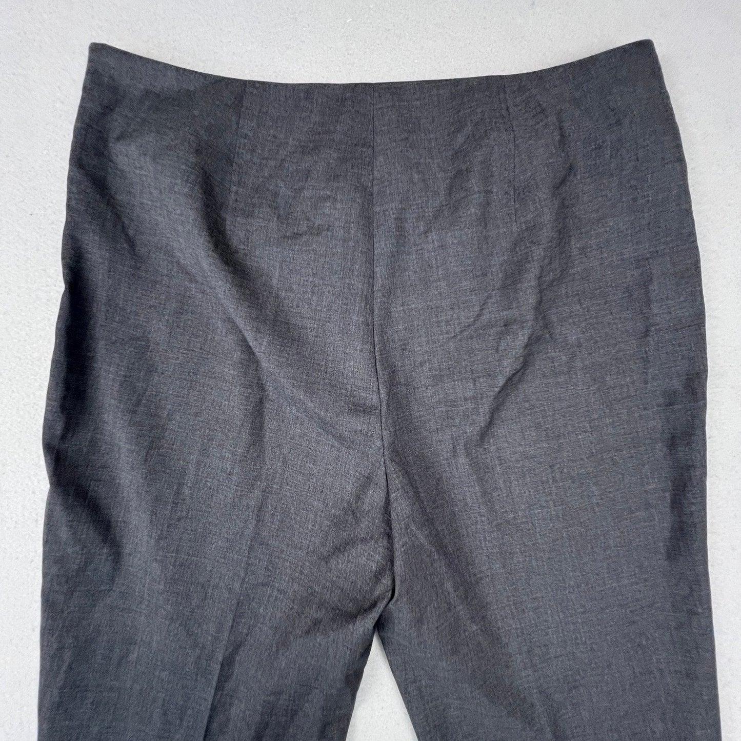 Brooks Brothers Dress Pants Womens 10 Grey Tollegno 1900 Wool Side Zip Split Hem
