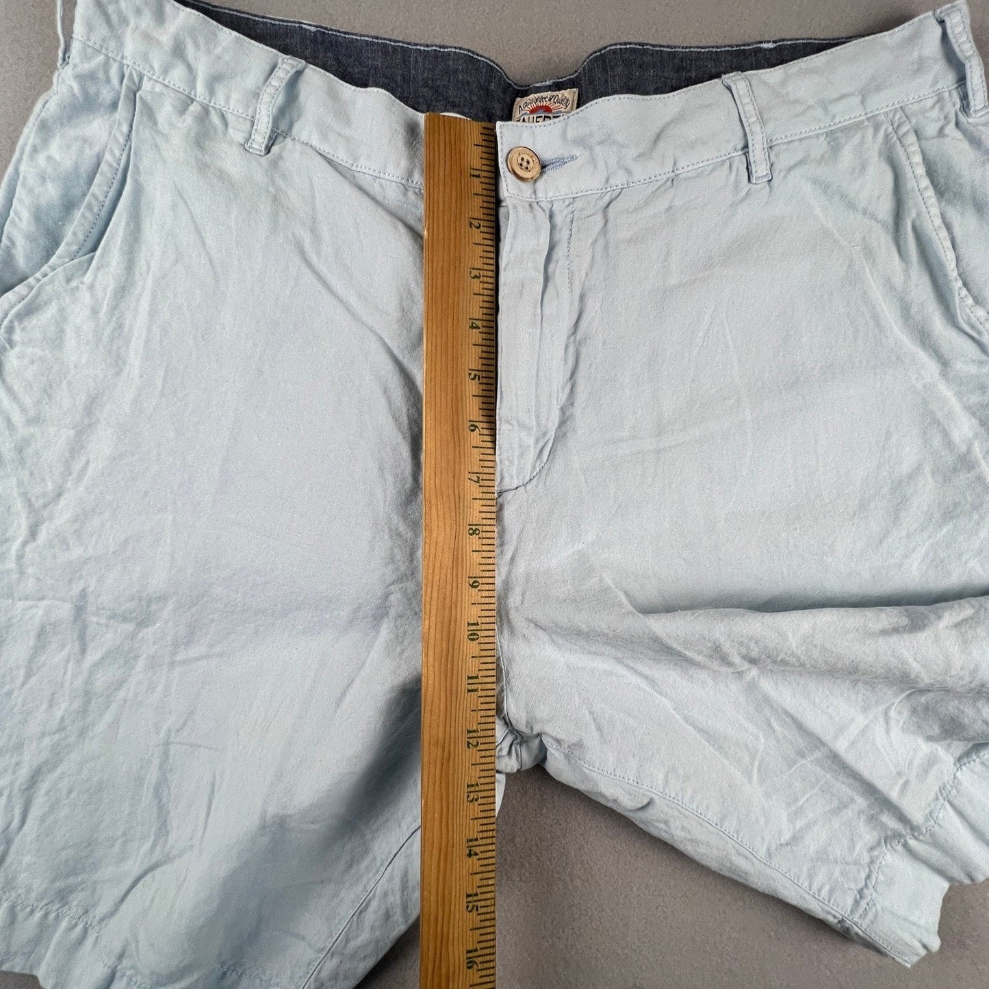 Faherty Shorts Mens 36 Light Blue Linen Blend Flat Front Casual Summer Beach