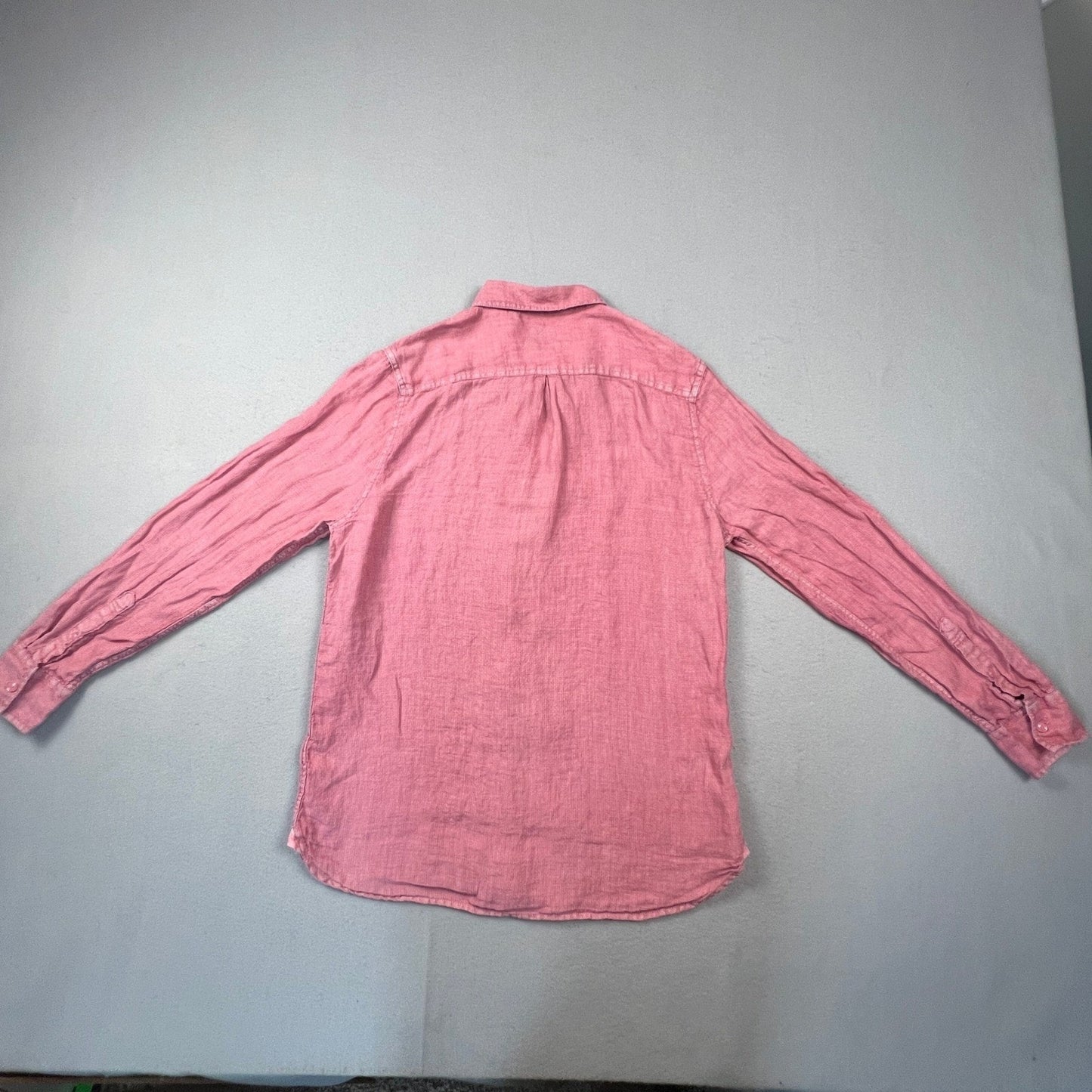Raffi Button Down Shirt Womens Small Pink 100% Pure Linen Casual Summer
