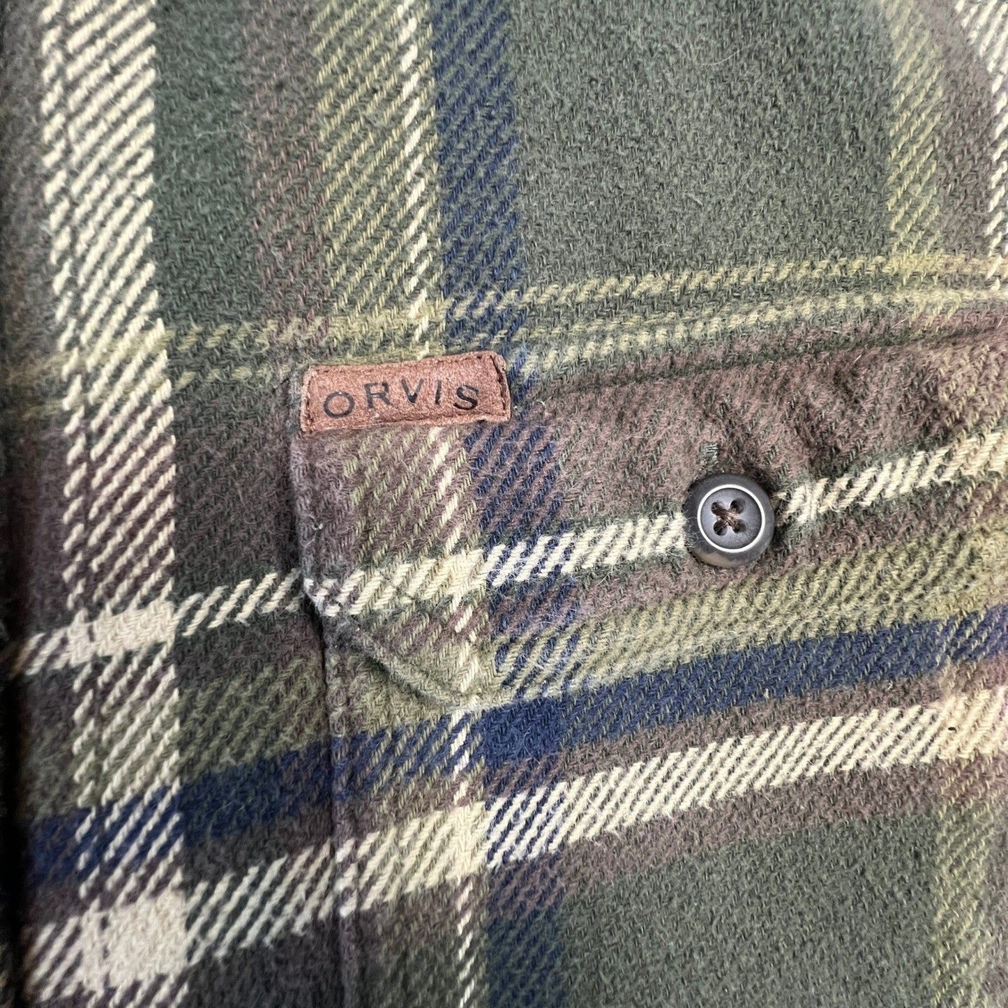 Orvis Men's Plaid Flannel Shirt Long Sleeve Button Up Warm Winter Casual XL