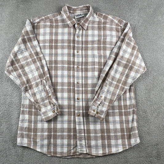 VTG Northern Reflections Flannel Shirt Mens L Plaid Cotton Button Up Gorpcore