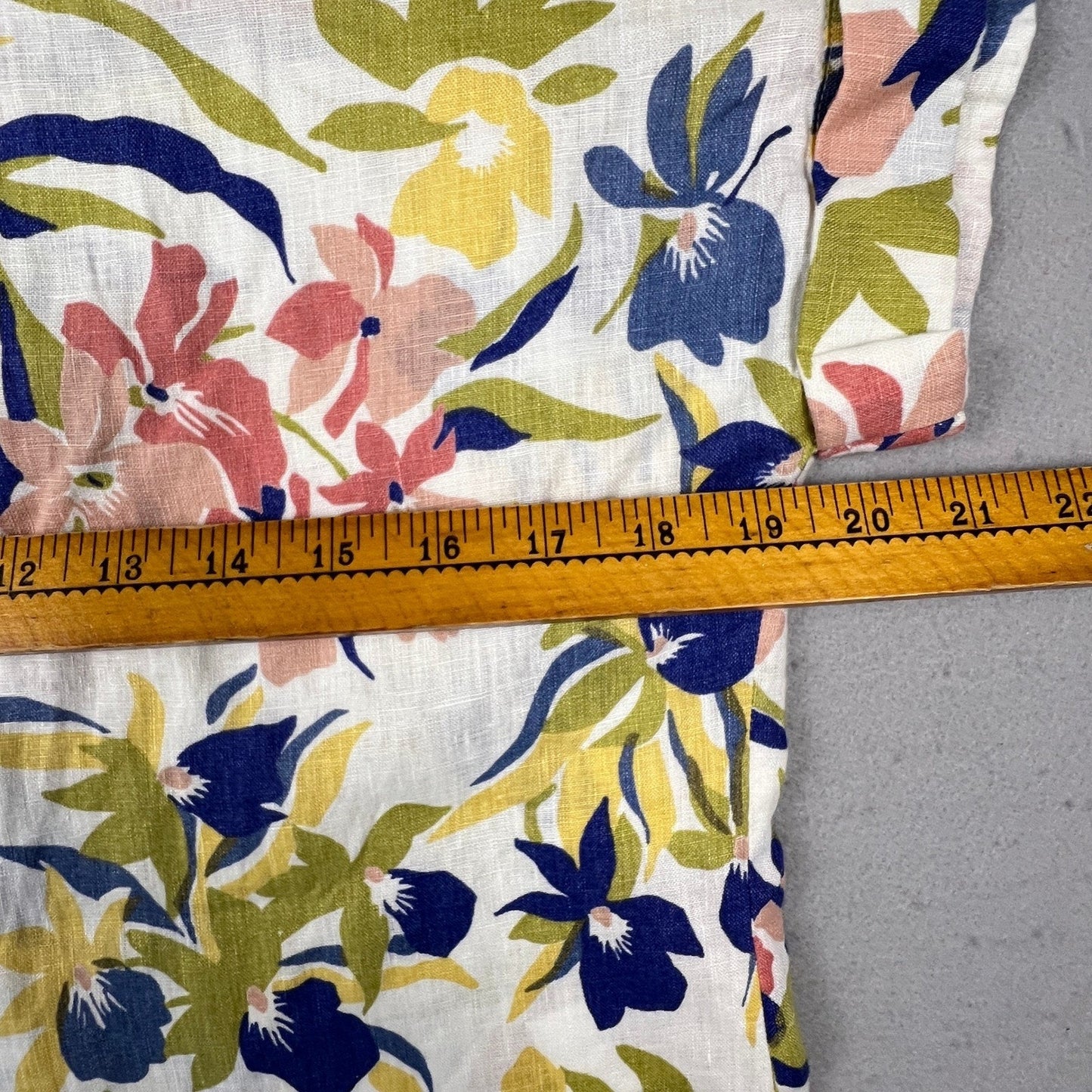 Lauren Ralph Lauren Button Down Shirt Womens XS Multi Floral 100% Linen Tropical