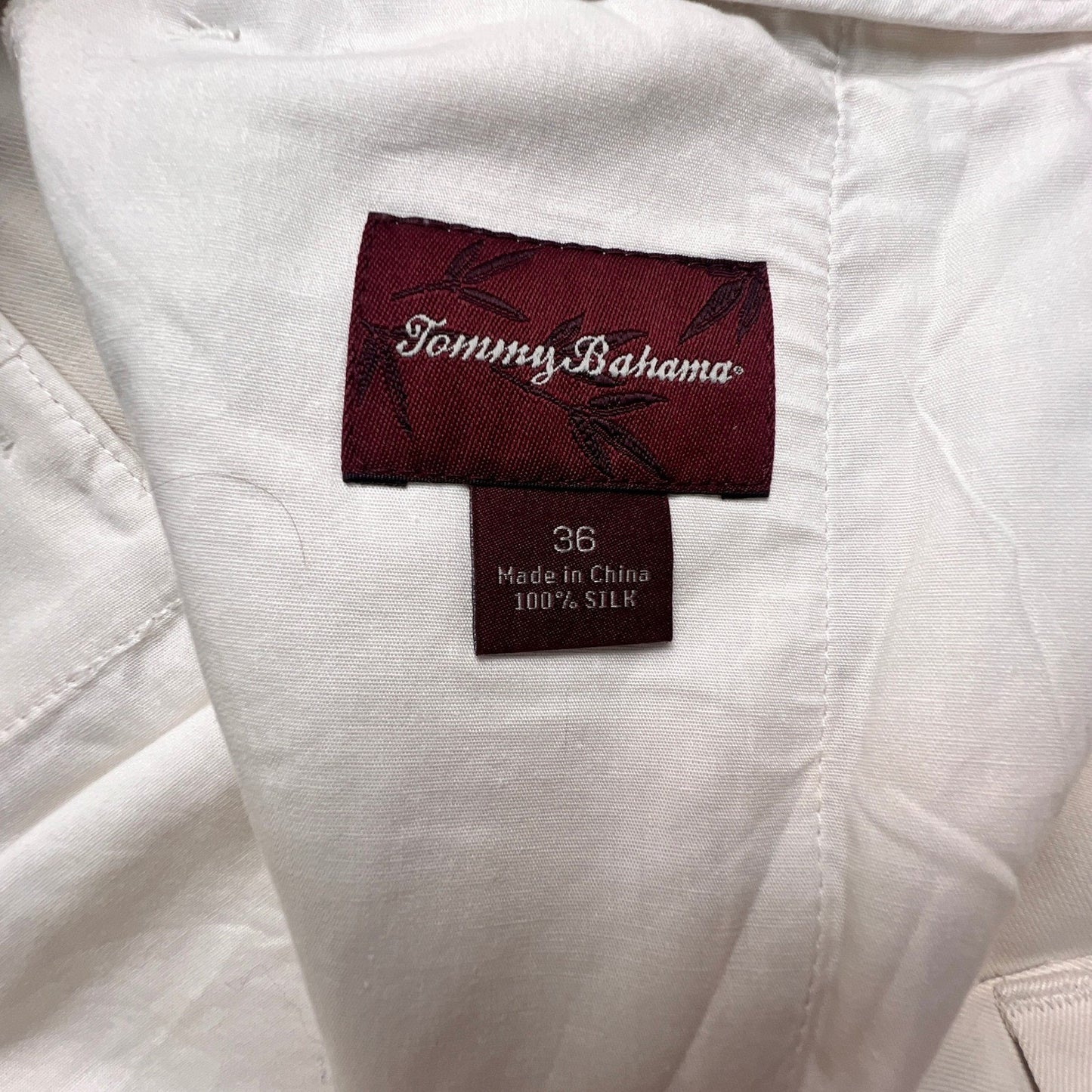 Tommy Bahama Silk Shorts Mens 36 White Relax Flat Front Tropical Beach Casual
