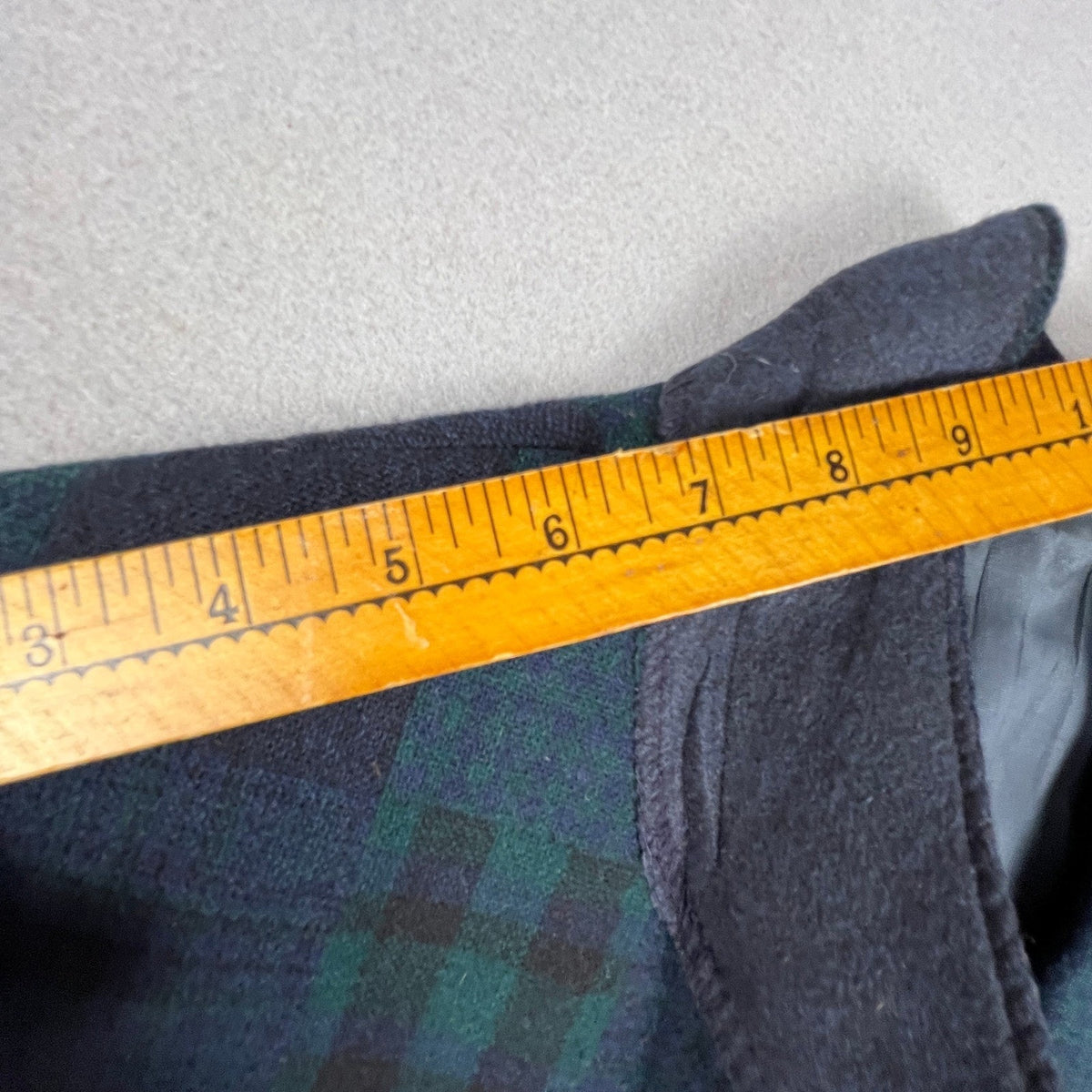 Vintage Woolrich Plaid Blazer Men Small Mallard Green Navy Blue Wool Blend USA