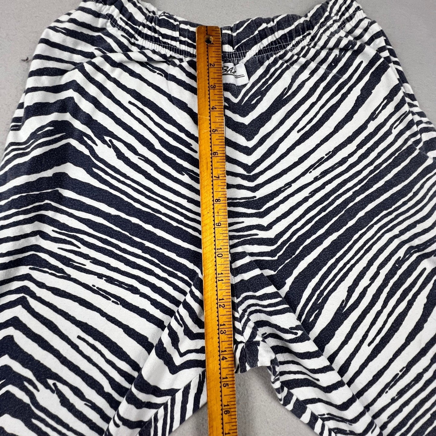 Zubaz Zebra Print Pants Mens Medium Black White Tapered Retro Loungewear Joggers