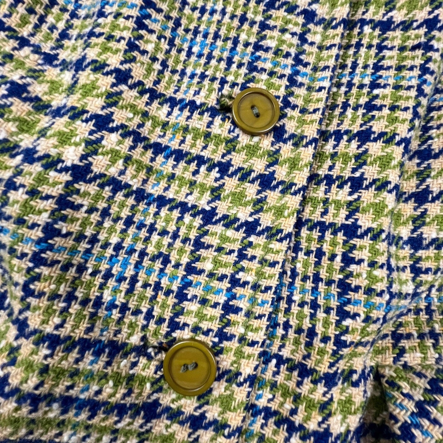 Pendleton Wool Overcoat Womens L Multi Houndstooth Vintage Long Trench Coat